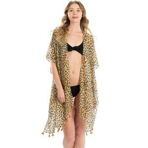 LOF Leopard Pattern Print Cover Up Kimono